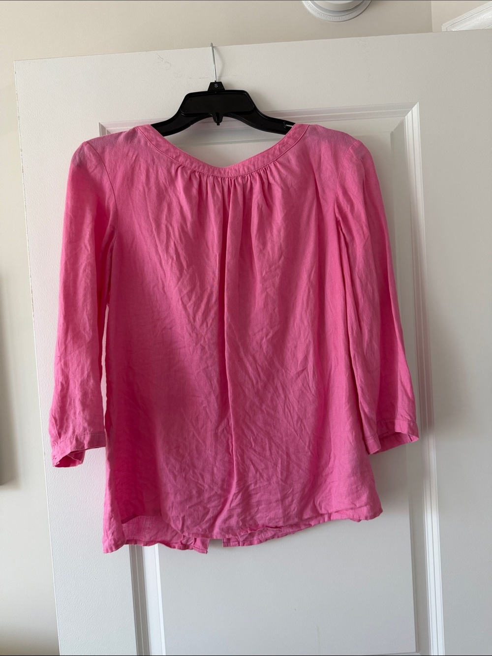 Boden Bright Pink Scoop-Neck 3/4 Sleeve Blouse